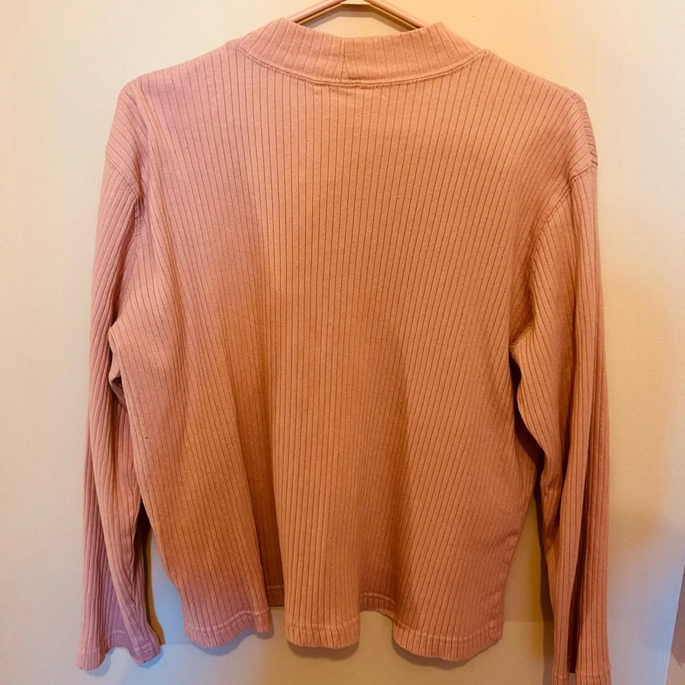 Vintage Northern Reflections ribbed pink long sleeve mock neck XL - Picture 5 of 5